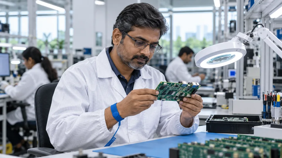 Illustration of senior qc engineer work in an engineering company